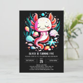 Ocean Axolotl Kinderen Verjaardag Viering Kaart (Staand voorkant)