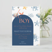 Ocean Baby Boy Shower invitation (Debout devant)