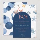 Ocean Baby Boy Shower invitation (Devant / Derrière)