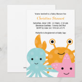 Ocean Baby shower Invitation Kaart (Voorkant / Achterkant)