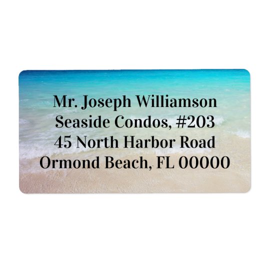 Ocean Background Bold Text Mailing Labels (Voorkant)