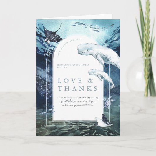 Océan baleine de Beluga | MERCI BABY SHOWER (Devant)