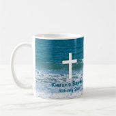 Ocean Baptism Keepsake Frosted Glass Coffee Mok (Links)