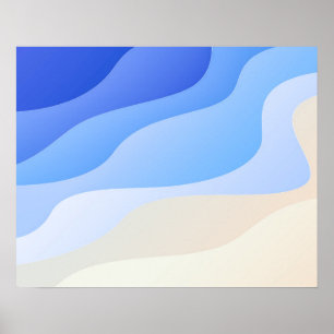 Ocean Beach Abstracte kunstwerken Poster