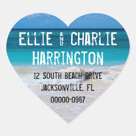 Ocean Beach Adresse de retour Stickers en forme de (Devant)