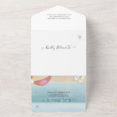 Ocean Beach Balls Slippers Sun Summer Weddenschap  All In One Uitnodiging (Buitenkant)