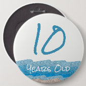 Ocean Beach Birthday Ronde Button 6,0 Cm (Voorkant /achterkant)