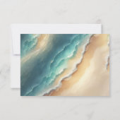 Ocean Beach Blue Waterverf Elegant RSVP (Achterkant)