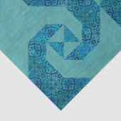 Ocean Beach Blue Waves Quilt Patroon Decoupage Art Tissuepapier (Detail)