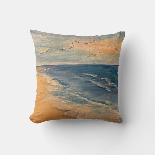 Ocean Beach Breeze Throw kussen (Voorkant)