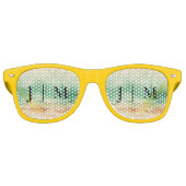 Ocean Beach bruiloft feest seizoen zomer Retro Zonnebril (Voorkant)