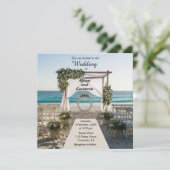 Ocean Beach Coast bruiloft Kaart (Staand voorkant)