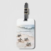 Ocean Beach Coast Sea Turtles Bagagelabel (Voorkant (verticaal))