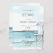 Ocean Beach Coastal Bridal Shower Kaart (Voorkant / Achterkant)