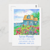 Ocean Beach Cottage Bewegende aankondiging Briefkaart (Voorkant / Achterkant)