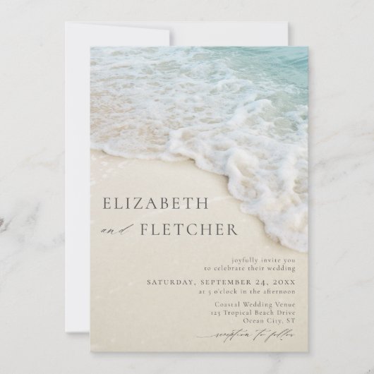 Ocean Beach Destination Mariage Invitation (Devant)