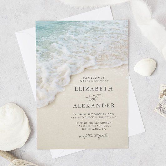 Ocean Beach Elegant Destination Wedding Kaart