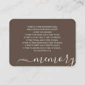 Ocean Beach Funeral Memorial Custom Foto Visitekaartje (Achterkant)