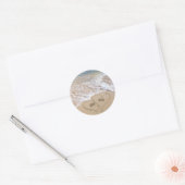 Ocean beach hearts met aangepaste namen ronde sticker (Envelop)