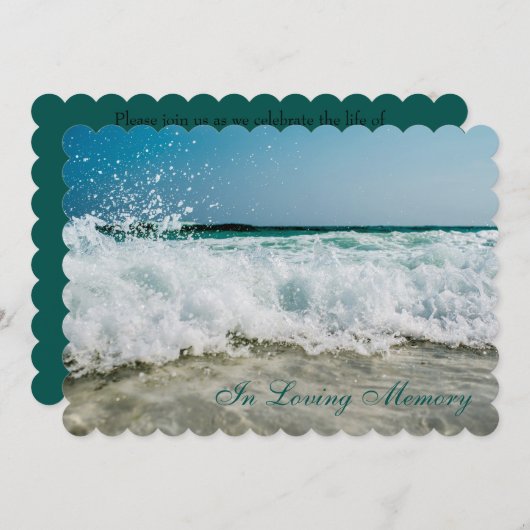 Ocean Beach Memorial à Sea Faire-part (Devant / Derrière)