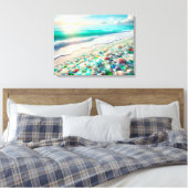  Ocean Beach met Zee Glass Canvas Afdruk (Insitu (Slaapkamer))