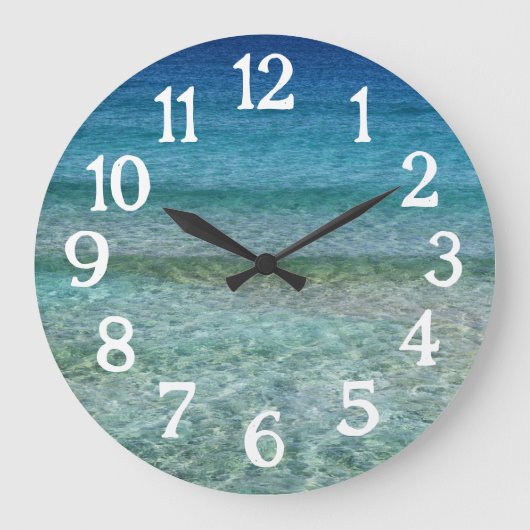 Ocean Beach Mooi Uitzicht Clock Grote Klok (Voorkant)