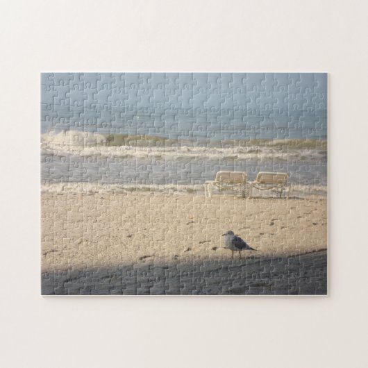 Ocean Beach Nature Photographie Art Puzzle Seagull (Horizontal)