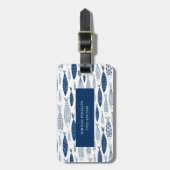 Ocean Beach Nautical Fish Pattern Bagagelabel (Voorkant verticaal)