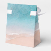 Ocean Beach Palm Tree bruiloft Bedankdoosjes (Achterkant)