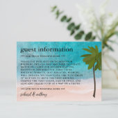 Ocean Beach Palm Tree bruiloft detail Informatiekaartje (Staand voorkant)