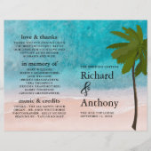 Ocean Beach Palm Tree Programme de mariage (Devant)