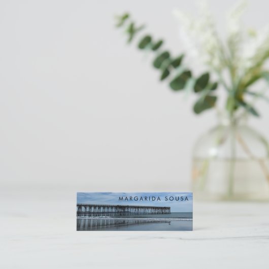 Ocean Beach Pier Blue Fototoerisme Mini Visitekaartje (Staand voorkant)