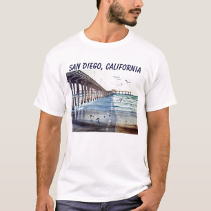 OCEAN BEACH PIER J PEC, SAN DIEGO, CALIFORNIA T-SHIRT
