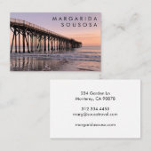 Ocean Beach Pier Sunset Fotoreistoerisme Visitekaartje (Voorkant / Achterkant)