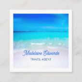 Ocean Beach QR Code Blue Scene Modern Square Vierkante Visitekaartje (Voorkant)