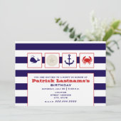 Ocean / Beach / Sailing Birthday Party Kaart (Staand voorkant)