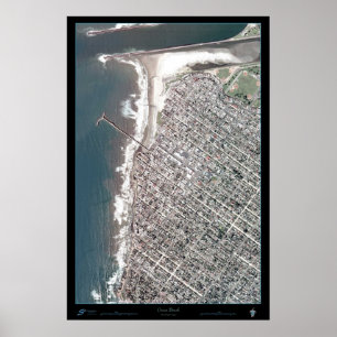 Ocean Beach San Diego California satelliet poster