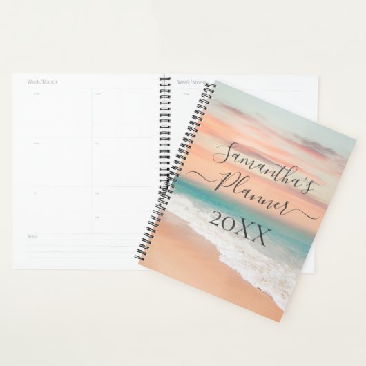 Ocean Beach Scene Script Calligraphy Planner (Display)