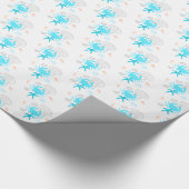Ocean Beach Seashell Starfish Theme Wrapping Paper Cadeaupapier (Hoek)