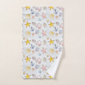 Ocean Beach Seashells Ancre nautique Sea Life (Serviette à main)