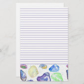 Ocean Beach Seashells Brief Schrijven Lined Briefpapier (Voorkant / Achterkant)