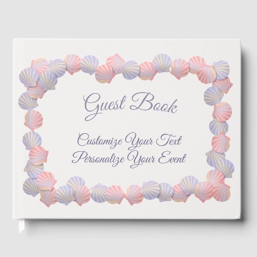 Ocean Beach Seashells Pastel Personalized Gastenboek (Voorkant)