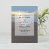 Ocean Beach Seaside Summer QR Code Wedding Kaart (Staand voorkant)
