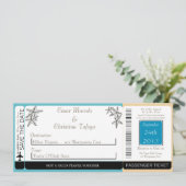 Ocean Beach Shore Boarding Pass Faire-part de mari (Debout devant)