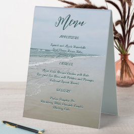 Ocean Beach Standing Menu Reception Sign