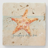 Ocean Beach Starfish    Stenen Onderzetter (Voorkant)