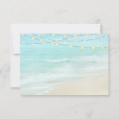 Ocean Beach Summer String Lights Wedding RSVP Kaartje (Achterkant)