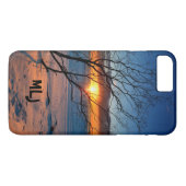 Ocean Beach Sunset Gepersonaliseerde iPhone Case (Achterkant (Horizontaal))