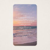 Ocean Beach Sunset Girl Photo funéraire prière (Dos)