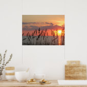 Ocean Beach Sunset Photo Nature Wall Poster (Cuisine)